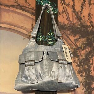 Denim Metallic Y2K Style Shoulder Bag